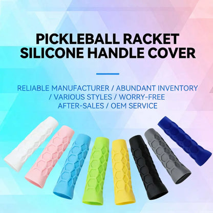 High Elastic Silicone Handle Cover for Pickleball Paddle Shock-Absorbing Grip Protective Accessory